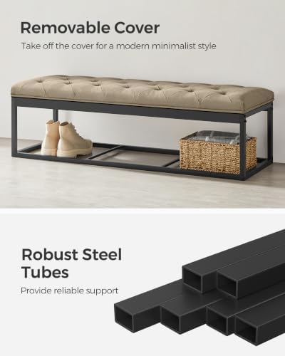 SONGMICS Storage Ottoman Bench, Foot Rest with Legs, Load up to 661.4 lb - Image 4