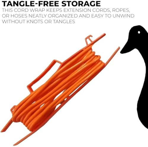 17.5" Plastic Cord Wrap Organizer – 4 Pack Orange Cable Organizer with Handle for Extension Cords, Ropes & Hoses - Image 3