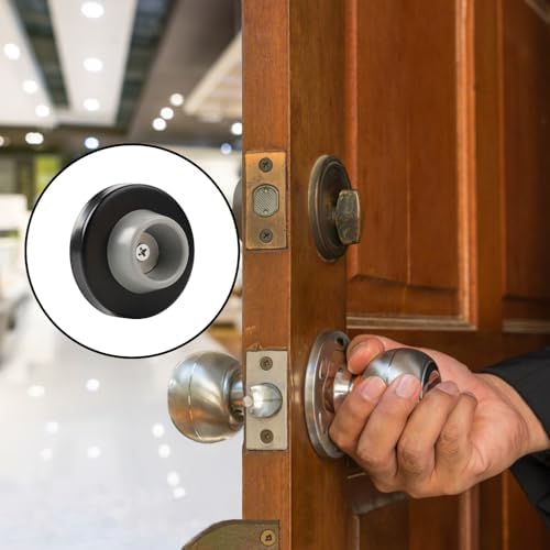 6Pcs Door Stoppers for Wall, Rubber Door Bumper, Door Knob Protector Black - Image 6