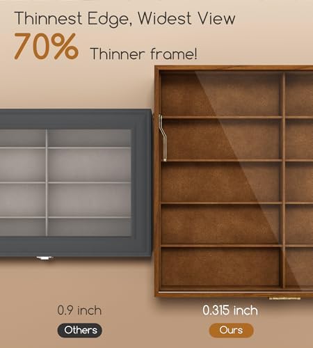 NEWLOOP 10/20/30 Wooden Pattern Sunglass Organizer Multiple Pairs of Eyeglass Ultra-thin Frame Storage Box for Women Men - Image 3