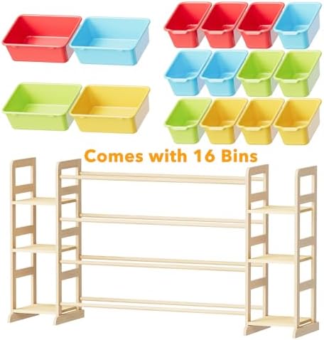 SpaceAid Toy Storage Organizer with 6 Shelves and 16 Bins, Toy Organizers Storage Bookshelf, Kids Bin Shelf Toys Box Bookcase for Bedroom Playroom Organization Room Decor, Multi-Colored - Image 7