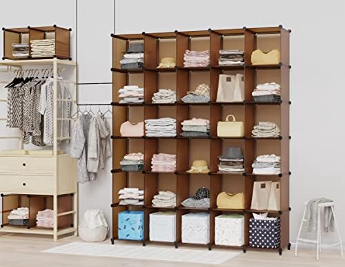HOMIDEC Closet Organizers and Storage, 9 Cube Storage Organizer, Brown - Image 2