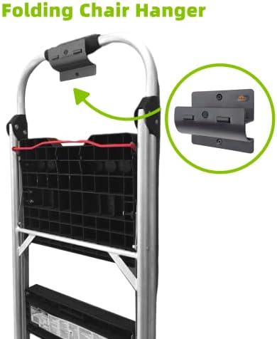 Ladder Hanger for Garage Wall, Heavy Duty Ladder Storage for Folding Chair, Wall Mount Wheelbarrow, Patio Furniture, High Support Save Space in Garden, Shed Or Workshop and More, 1 Pack - Image 7