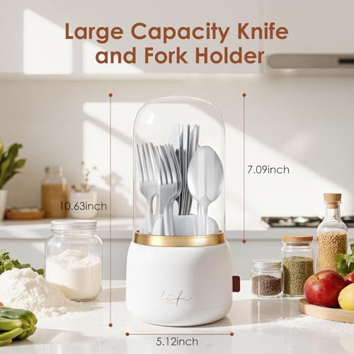 EXIN DECHEN Silverware Organizer with Lid,Silverware Holder,Utensil Holder - Image 3