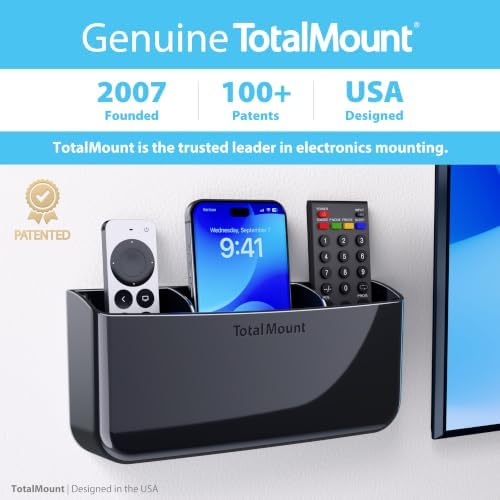 TotalMount Drop-Free Remote Holder – Removable Adhesive Strips – XL Black - Image 5