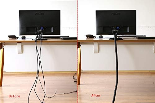 Alex Tech 10ft - 1 inch Cord Protector Wire Loom Tubing Cable Sleeve Split Sleeving For USB Cable Power Cord Audio Video Cable – Protect Cat From Chewing Cords - Black - Image 4