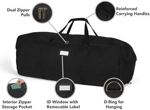 Covermates Storage Duffel Bag, 36" W x 20" D x 15" H, Black - Image 5