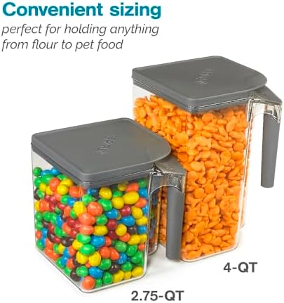 Polder Handle-It Canister, BPA-Free Plastic, Stackable Kitchen Storage Container, Air-Tight Food Storage Solution for Pantry, Counter, and Refrigerator Organization, 2.75-Quart - Image 3