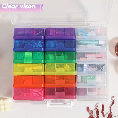 Plastic Storage Box Arts Storage Boxes(12 Color+6 Clear-Small) - Image 2