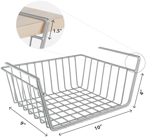 DecorRack Under Shelf Wire Basket, Space-Saving Organizer, Silver (1 Pack) - Image 3
