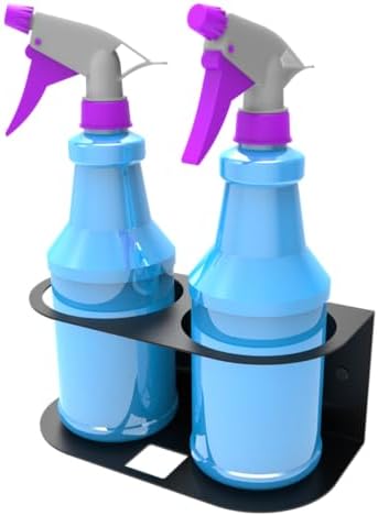 2 Spray Bottles Holder, Steel Wall Mount Storage Organizer - Image 3