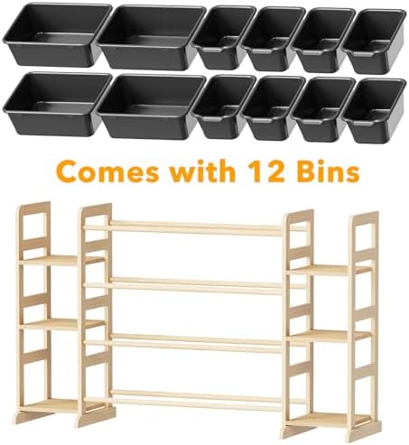 SpaceAid Toy Storage Organizer with 6 Shelves and 12 Bins, Toy Organizers Storage Bookshelf, Kids Bin Shelf Toys Box Bookcase for Bedroom Playroom Organization Room Decor, True Black - Image 7