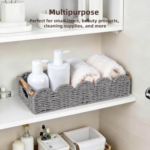 CubesLand Bathroom Basket Organizer, Toilet Tank Basket W/Cut Out Handle - Image 7