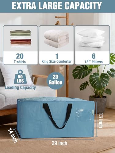 WORKPRO 4 Pack Extra Large Moving Bags with Backpack Straps & Handles - Image 3