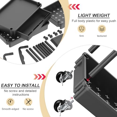 Goovilla 3 Tier Rolling Utility Cart Organizer with Removable Drawer, Black - Image 3