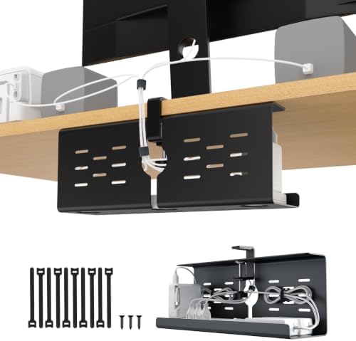 KEEGH 16 in Under Desk Cable Management Tray, Metal Cable Tary, 1 Pack by KEEGH