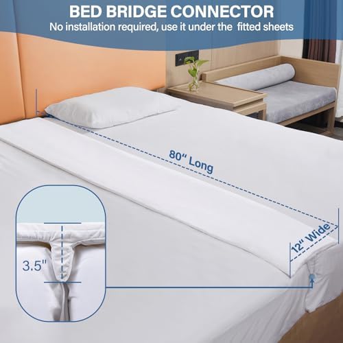 Vekkia 80”×12” Extra-Wide Split King Gap Filler for Adjustable Bed - Image 2