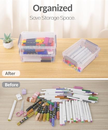 Sooez 2 Pack Large Storage Bins with Lids, Clear Plastic Storage Containers - Image 6
