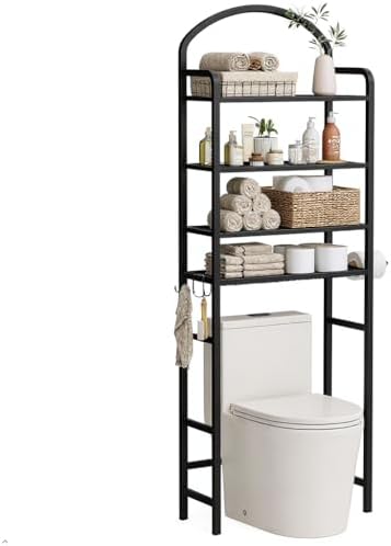 4-Tier Over The Toilet Storage, Bathroom Organizer by Cerlyunzan