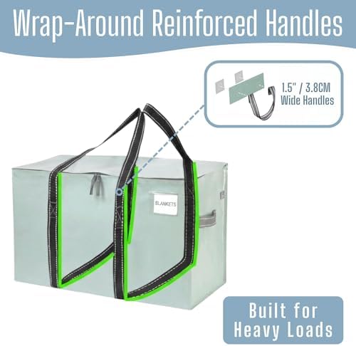 VENO 6 Pack Heavy Duty Moving Bags, Extra Large Storage Bags with Reinforced Handles & Strong Zippers, Foldable & Reusable Moving Box Alternative for Clothes & Dorm Storage - Image 2