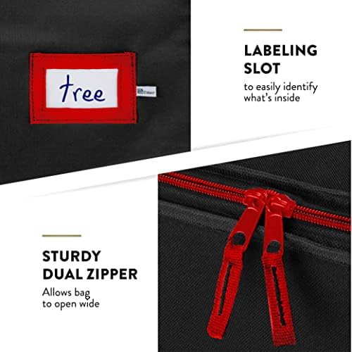 ZOBER 600D Oxford Fabric Christmas Tree Storage Bag - Fits 7.5 Ft Artificial Trees - Tear Proof Waterproof Christmas Tree Bag For Storage Box For Xmas - Strong, Durable Handles - Card Slot - Black - Image 5