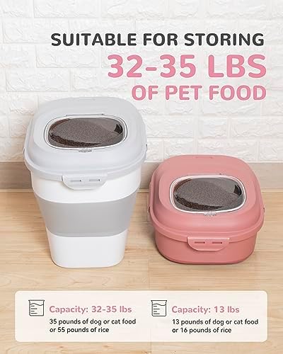 30-35Lbs Airtight Dog Food Storage Container,Collapsible Dog Food Container - Image 4