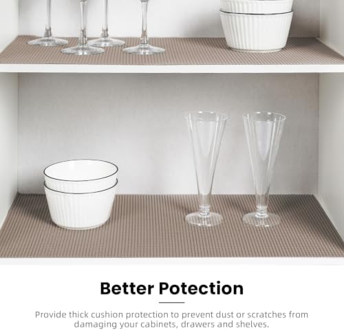 BAGAIL Drawer and Shelf Liner, Non Slip Cabinet Liner, 12" x20', Beige - Image 5