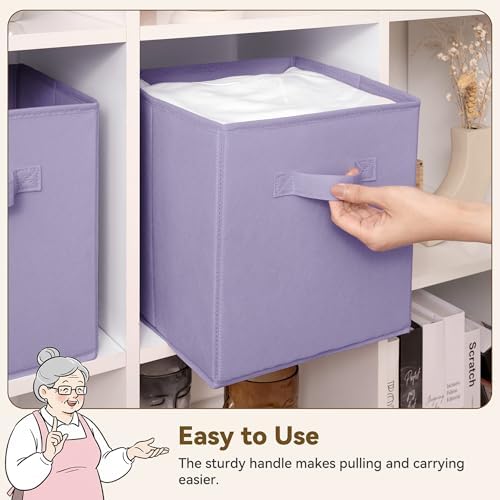 GRANNY SAYS 11 Inch Cube Storage Bins, Lavender Purple, 6-Pack - Image 4