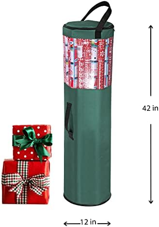 Wrapping Paper Storage Bag | Wrapping Paper Organizer Under Bed for Storing Multiple Rolls of Gift Wrap, 42” Length Container Constructed of Durable 600D Oxford Material (Green) - Image 2