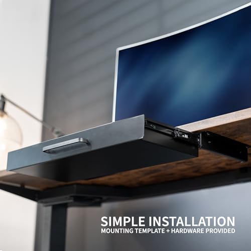 VIVO Black 22 x 9 inch Under Desk Storage Drawer, DESK-DR22H-B - Image 5