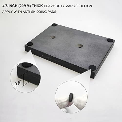 GZILA Toilet Paper Holder Stand with Shelf, Marble Base Free Standing Toilet Paper Double Roll Holder Dispenser, SUS 304 Stainless Steel Storages 5 Reserve Rolls Matte Black - Image 6