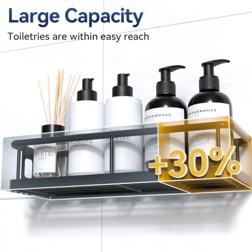 YASONIC Shower Caddy Adhesive, Rustproof Shower Organizer, Large Capacity Shower Shelves for Inside Shower, No Drilling Bathroom Organizers and Storage for Home Decor - Image 3