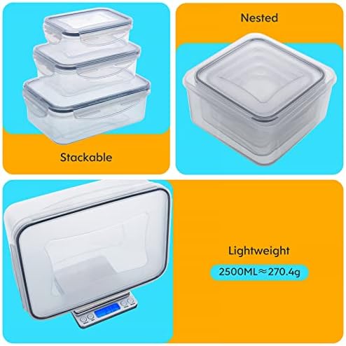 34 PCS Food Storage Containers with Lids Airtight(17 Lids &17 Containers) - Image 5