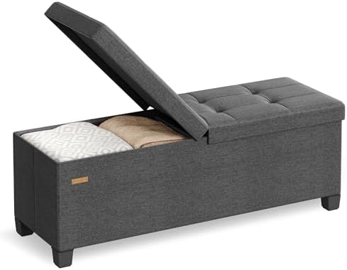 SONGMICS Storage Ottoman Bench with Legs, Flipping Lid, 43.3 Inches by SONGMICSbySONGMICSHOME