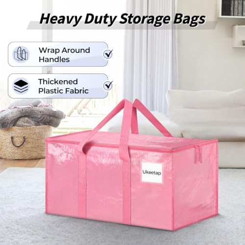 ukeetap 16 Pack Extra Large Clothes Storage Bins with Lids, Pink - Image 4