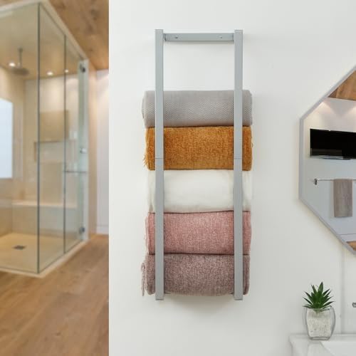 Wall Mounted Metal Bathroom Towel Rack for Modern Small Spaces - Rolled Towel Holder with 3 Compartments - Image 2