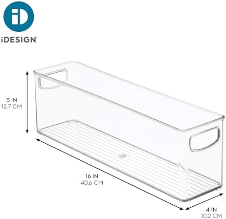iDesign Plastic Stackable Storage Bin, Clear - Image 4