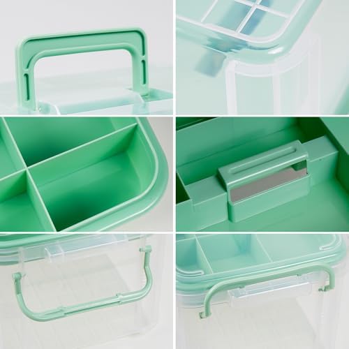 15qt Medicine Organizer - Plastic Portable Storage Box with Handle Green - Image 4