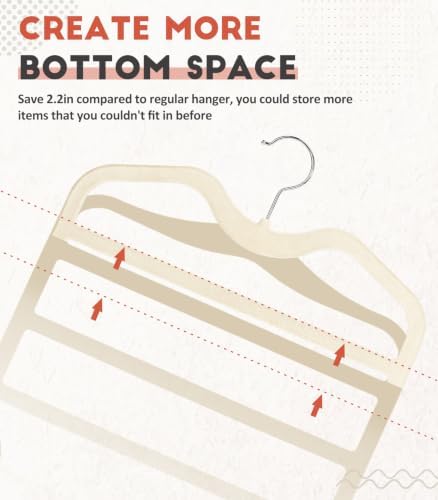 Pants Hangers Space Saving,3 Pack 5 Tier Velvet Short Neck Pants Hangers - Image 5