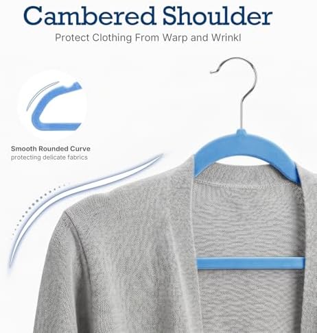 House Day Tranquil-Blue Velvet Hangers 60 Pack, Non Slip Clothes Hanger - Image 6
