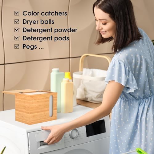 YAJR Dryer Sheet Holder with Lid | Dryer Sheet Container for Laundry Room - Image 6
