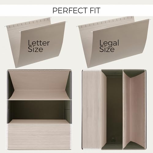 Decorative File Organizer Box Set of 2 - Collapsible Linen Filing Cabinets - Image 5