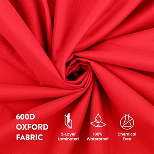 ZOBER 600D Oxford Fabric Christmas Tree Storage Bag - Fits 7.5 Ft Artificial Trees - Tear Proof Waterproof Christmas Tree Bag For Storage Box For Xmas - Strong, Durable Handles - Card Slot - Red - Image 3