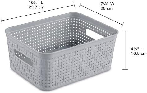 Sterilite Small Stacking Baskets w/ Handles for Bathroom & Pantry, 16-Pack - Image 2