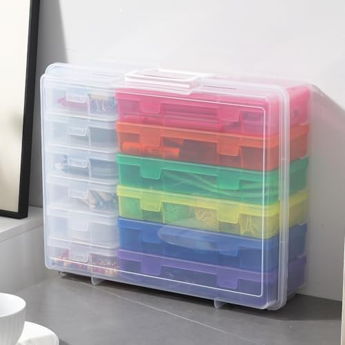 Plastic Storage Box Arts Plastic Container (6Medium Color+ 6Small Clear) - Image 6