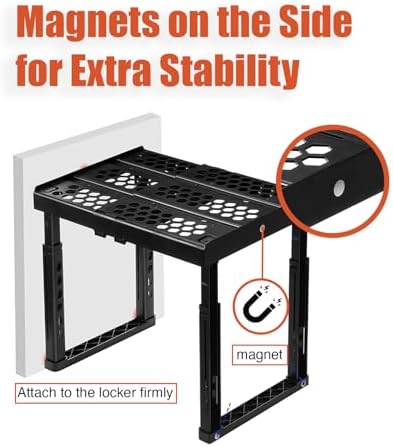 Piffny Locker Organizer Shelf, 2 Pack, Black - Image 7