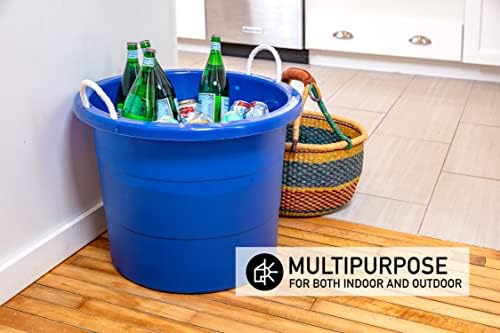 United Solutions Easy-Access Storage Rope Handle Tub, 19 Gallon, Blue, 2 Count (TU0335) - Image 3