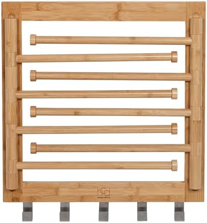 Honey-Can-Do Bamboo Wall-Mount Swivel-Arm Drying Rack, 80 lb, Natural - Image 3