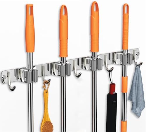 CUXIXA Mop and Broom Holder Wall Mount for Kitchen Garden Laundry Garage by CUXIXA