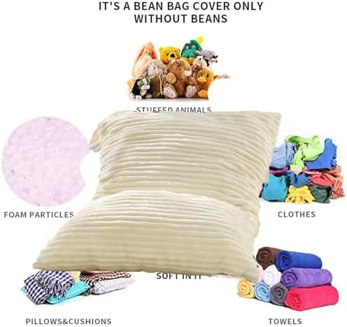 Kisoy Stuffed Animal Storage Bean Bag Bed Cover (No Filler) Washable - Image 6
